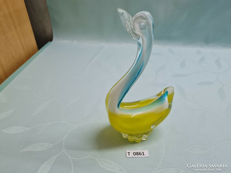 T0861 Színes üveg hattyú 24 cm
