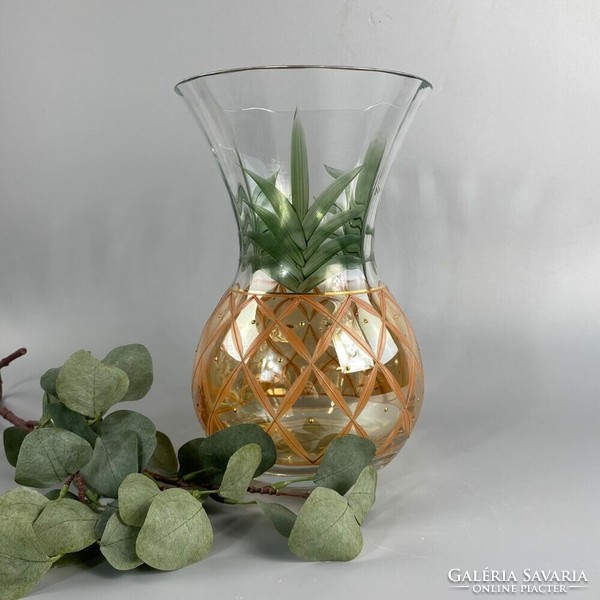 Ananászos nagyméretű üveg váza