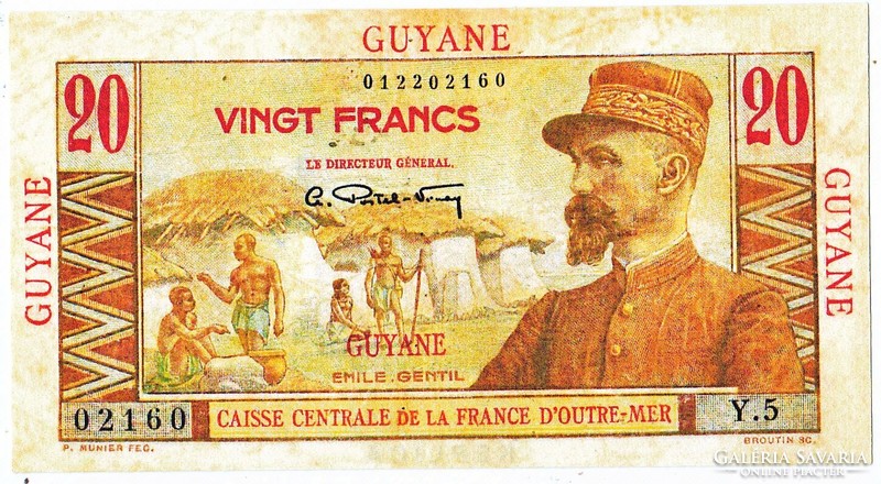 Francia Guyana  20 Francia guyanai frank 1947 REPLIKA