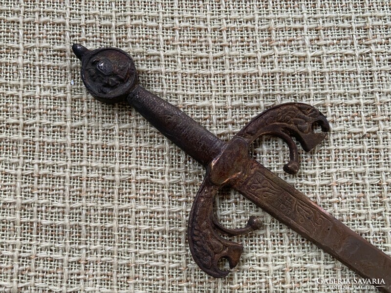 Renaissance sword replica, old copper decoration, dagger, 39 cm.