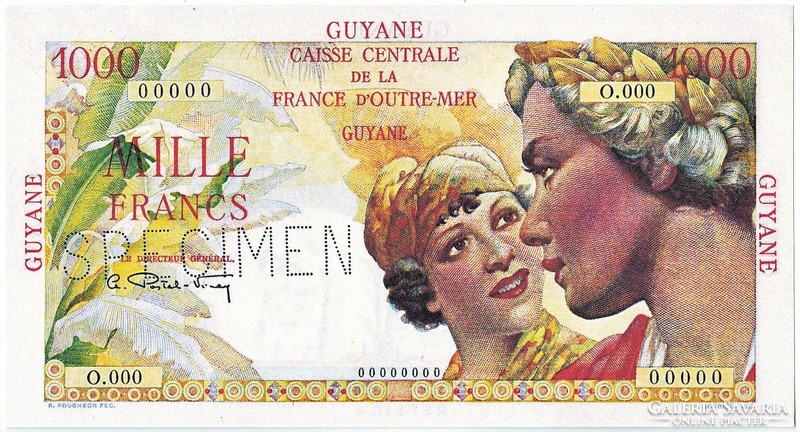 Francia Guyana  1000 Francia guyanai frank 1947 REPLIKA