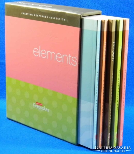 5db kreatív könyv karton dobozban - kreatív box / Elements creating keepsakes