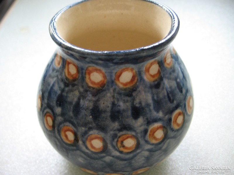 Bunzlau ceramic small jar, vase