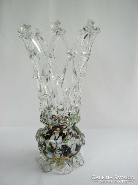 Üveg retró váza rácsos áttört mintázatú nagy méret