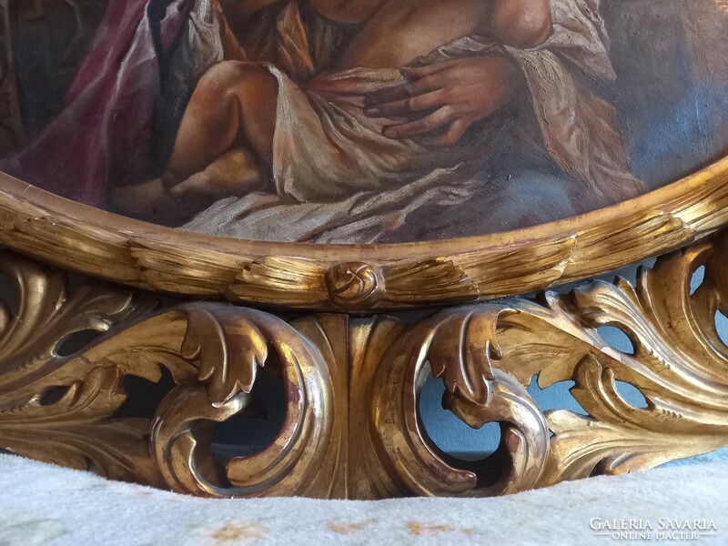 Mária a gyermek Jézussal antik olaj festmény