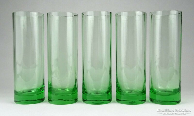 1M716 retro green perfect soda glass set 5 pieces
