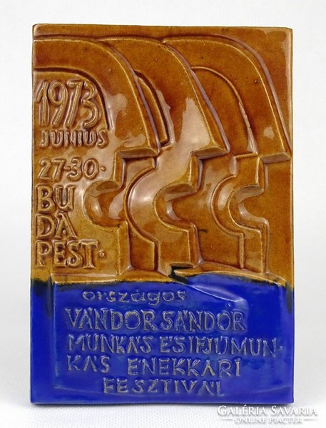 1M656 ceramic wall plaque Sándor the Wanderer worker and youth worker choir festival 1973