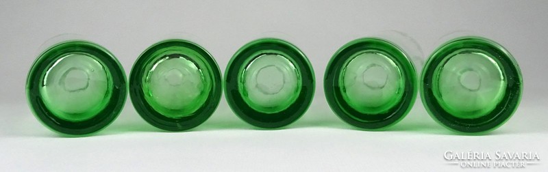 1M716 Retro zöld hibátlan üdítős pohár készlet 5 darab