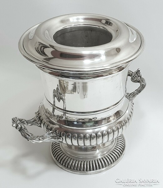 Silver-plated champagne bucket, champagne cooler, wine cooler