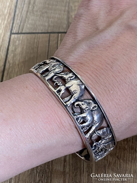 Extra, elephant, marked silver bracelet