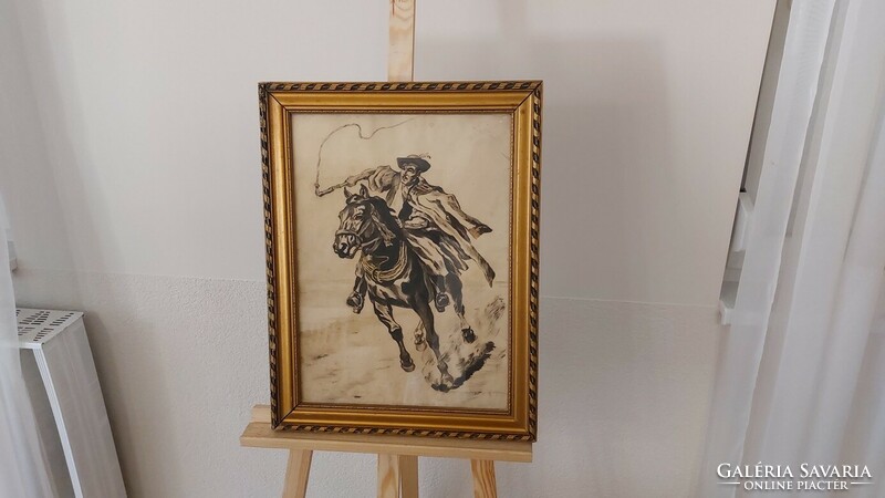 (K) istván benyovszky etching 46x60 cm with frame. In the patina condition shown in the pictures.