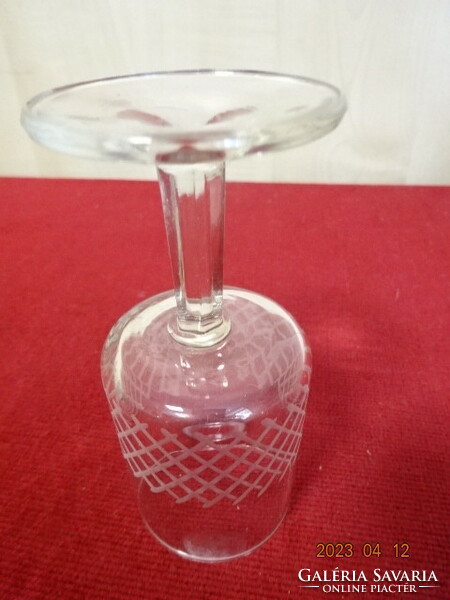 Glass goblet with lip base, five pieces, height 10.8 cm. Jokai.