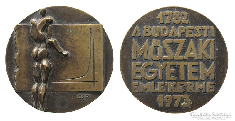 Róbert Csíkszentmihályi: commemorative medal of the Technical University of Budapest, 1973