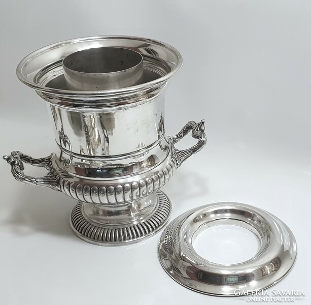 Silver-plated champagne bucket, champagne cooler, wine cooler