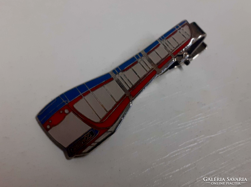 Fire enamel train shaped marked tie clip in nice condition
