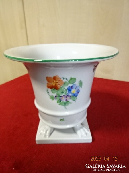 Herend porcelain nail vase, four legs, height 13 cm. Jokai.