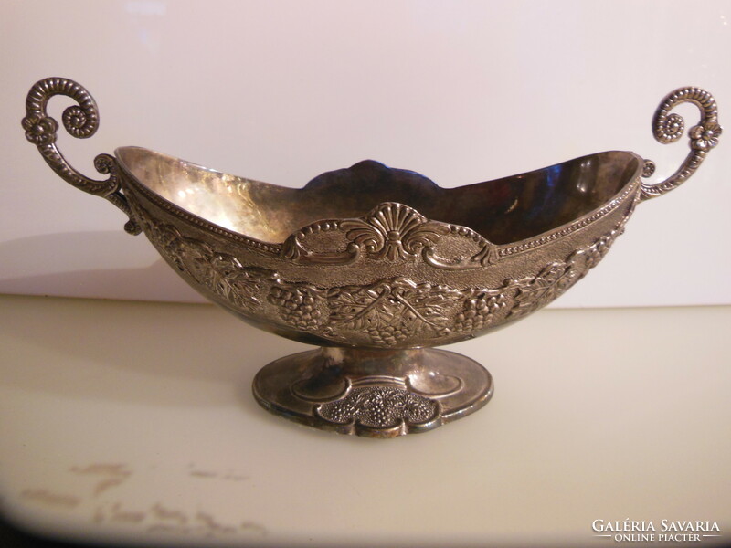 Bowl - silver plated - 28 x 13.5 cm - particularly beautiful - thick - old - German - flawless