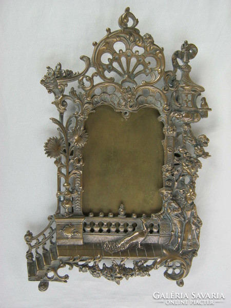 Art Nouveau style copper table picture frame photo holder