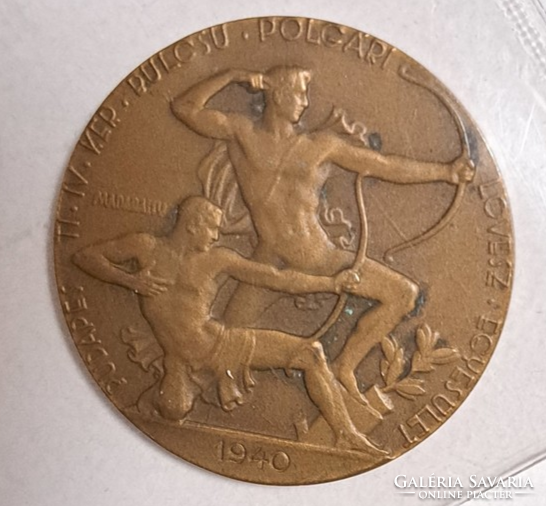 1940. Archer prize medal with Madarassy mark bronze medal 30 mm (26)