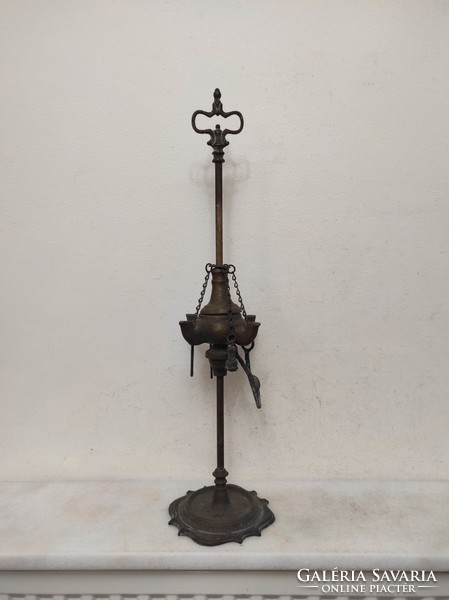 Antique Arabic candelabra Moroccan Algeria patina copper standing 4-branch Turkish oil candelabra 341 7019
