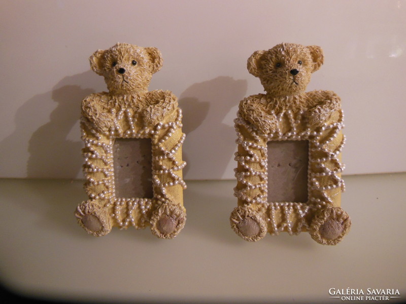 Photo holder - 2 pcs. - 10 X 5.5 cm - teddy bear - German - charming - cute - flawless
