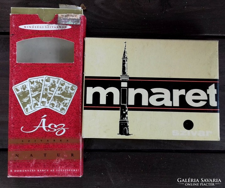 Old Hungarian empty cigarette boxes in pieces