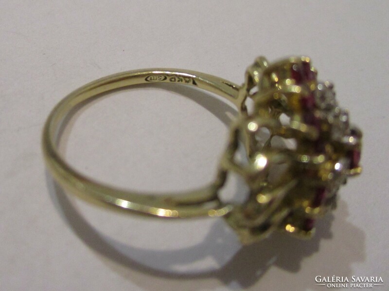 Very nice old 14kt gold ring with 0.15ct diamond and 0.55ct ruby stones