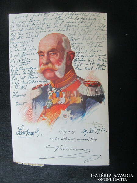 1915 Franz Josef Habsburg, King of Hungary, original contemporary photo - sheet image