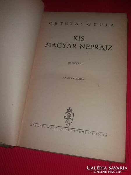 1920 cc..Antik Ortutay Gyula- Kis magyar néprajz RAJZOKKAL könyv a képek szerint M.K. E.NY.