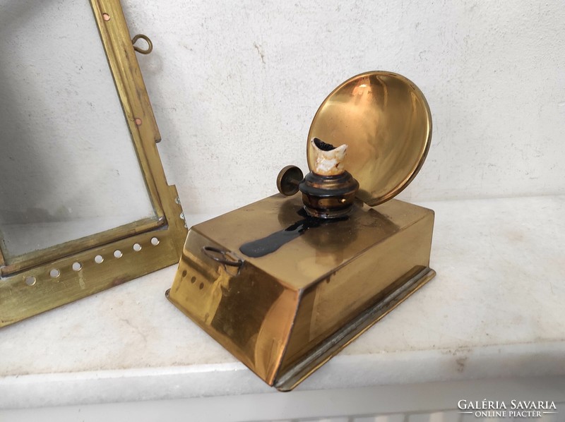 Antique railway bakter carbide brass lamp 229 7157
