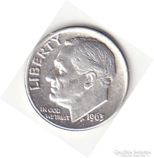USA 10  ezüst Cents / Dime (Roosevelt )1963