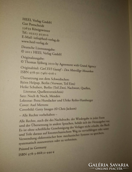 Der widerwillige Monarch : Carl XVI. Gustaf  - német nyelvű életrajzi könyv 2011.