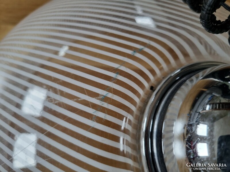Átlátszó-fehér csíkos Guzzini Meblo, állítható magasságú mennyezeti lámpa