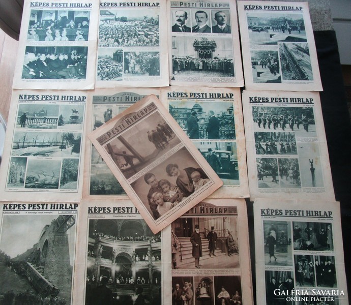 Képes Pesti Hírlap 13 db cca 1928-1931 TÁRSASÁGI ÉLET MŰVÉSZET TÖRTÉNELEM SZORAKOZÁS