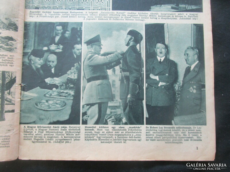 1940 TOLNAI VILÁGLAPJA HORTHY MIKLÓS II: VILÁGHÁBORÚ TÁRSAGÁGI SZERZETES ÉLET MŰVÉSZET