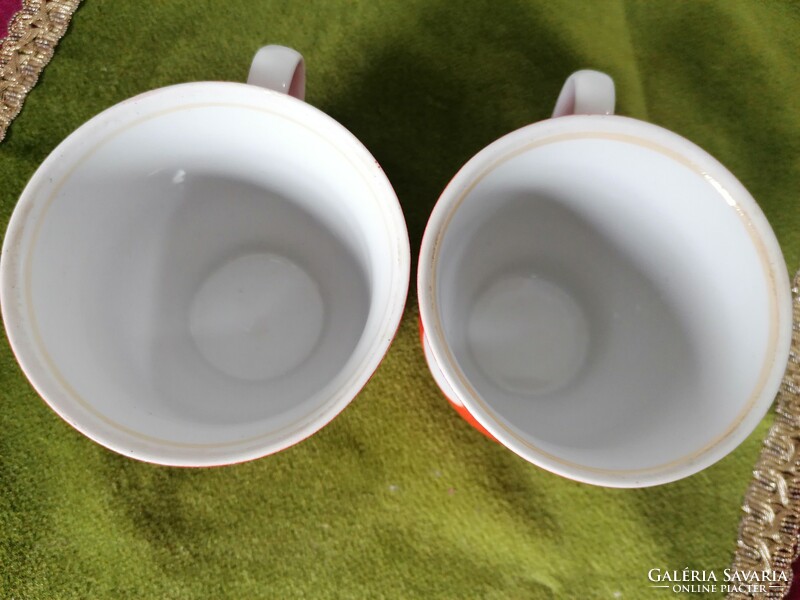 Orosz porcelán retro pöttyös csésze - bögre pár