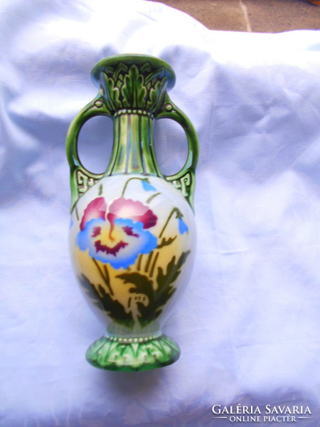 Art Nouveau vase from majolica