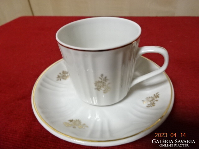 Ravenclaw porcelain coffee cup + saucer, with gold pattern, six pieces. Jokai.