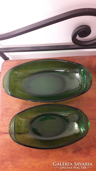 Green glass bowls, France, Vereco