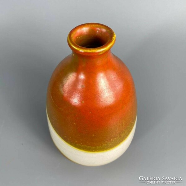 Mid-century California stílusú narncs-fehér váza