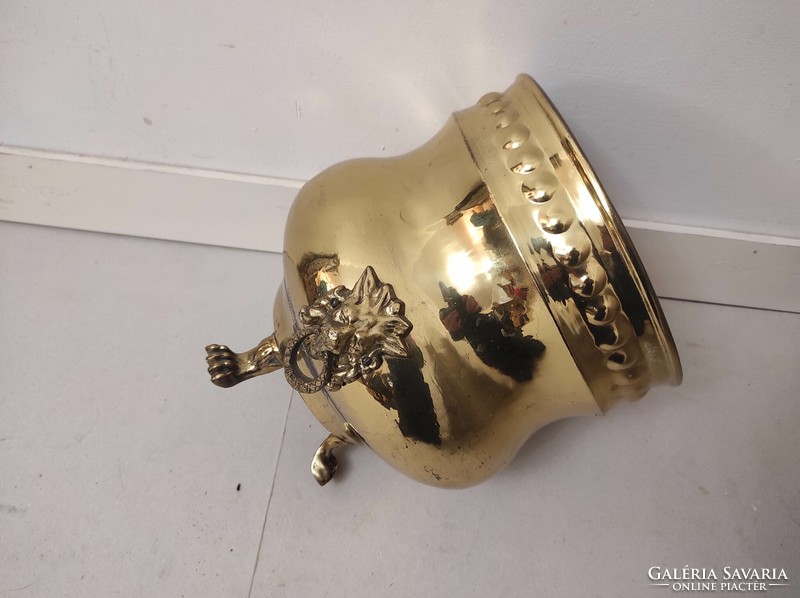 Antique elegant flower pot brass three-legged bowl dish 234 7261