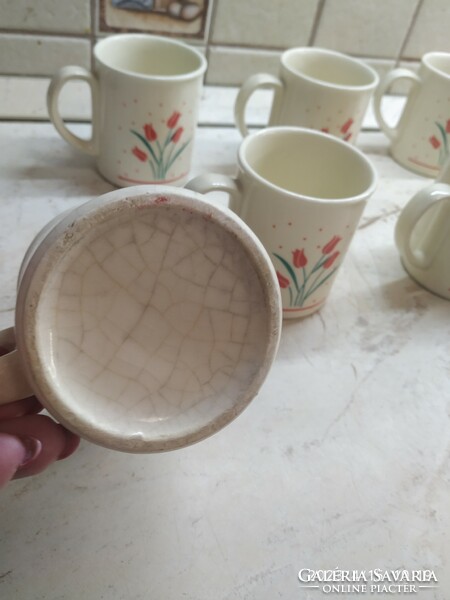 Ceramic floral, polka dot mug, glass 7 pieces for sale!