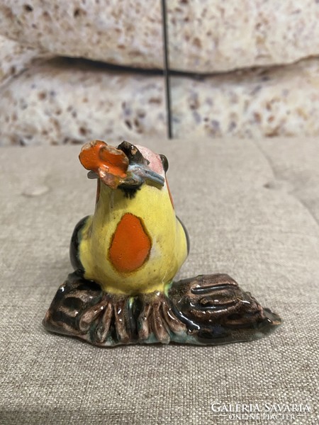 Mária H. Rahmer painted - glazed ceramic bird a43