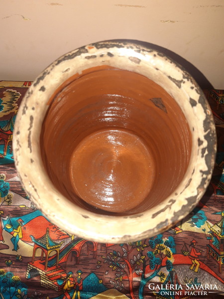 Old, folk, glazed earthenware pot - 1900 k