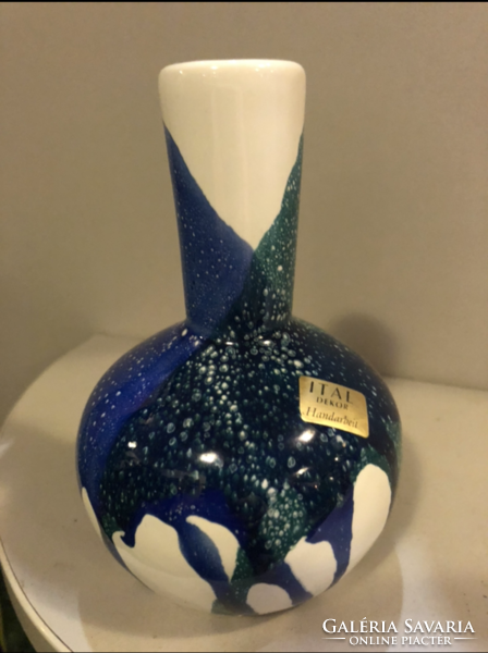 Small vase, handmade with bright blue colors