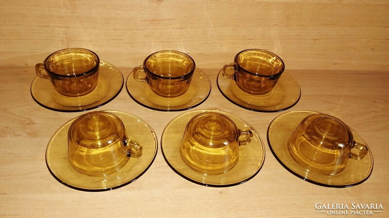 Pirex borostyán üveg kávéscsésze készlet 6 személyes (po-4)
