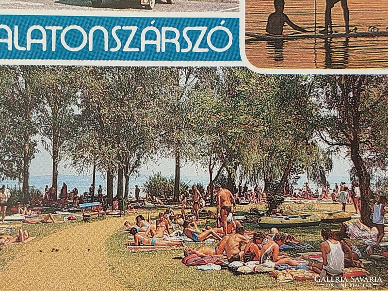 Régi képeslap retro fotó levelezőlap Balatonszárszó strand Véndiófa