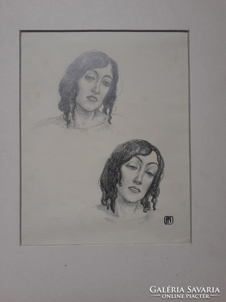Ferenc Helbing: female portrait 1-2.