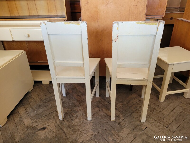 Régi vintage 2 db népi fenyő fa szék paraszt étkezőszék szék pár