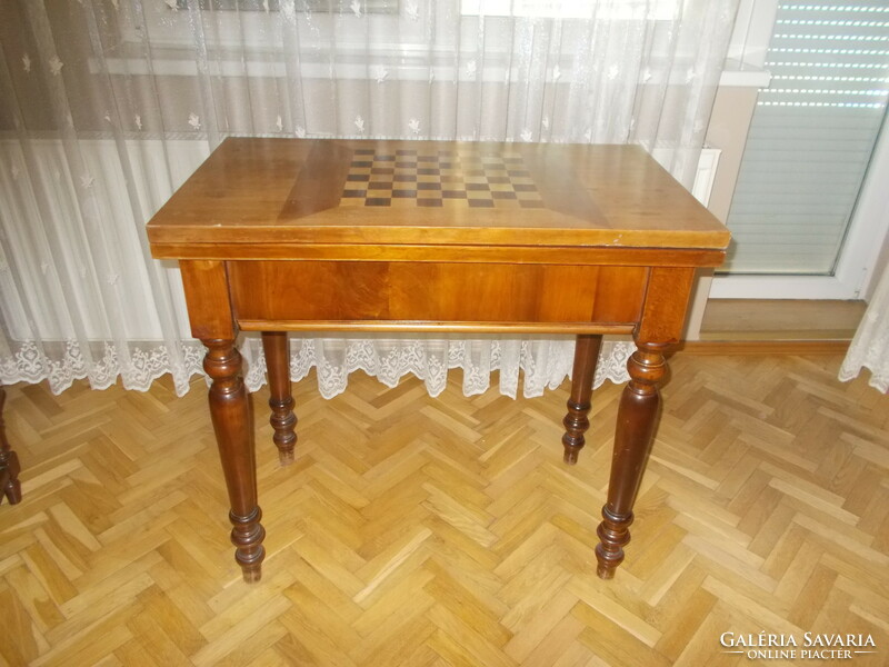 Tin German chess table, card table, 2 in 1